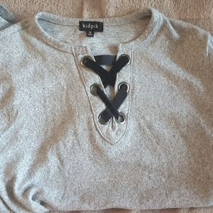 Kidpik girls black/grey long sleeve tee